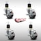 Service Caster 3'' SS Maroon Poly Swivel 1-7/8'' Expanding Stem Caster Set with Brake, 4PK SCC-SSEX20S314-PPUB-MRN-TLB-178-4 - alternate 3